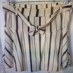 Striped Tan and Brown Kids Skort